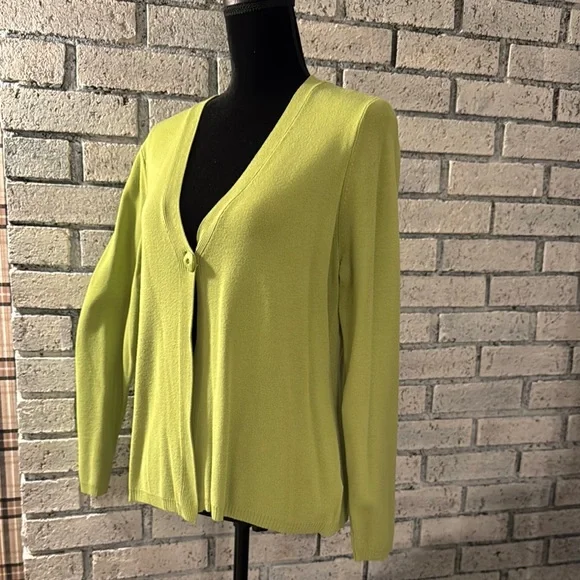 Charter Club Green Cardigan Sweater V-Neck Knit - Picture 5 of 6